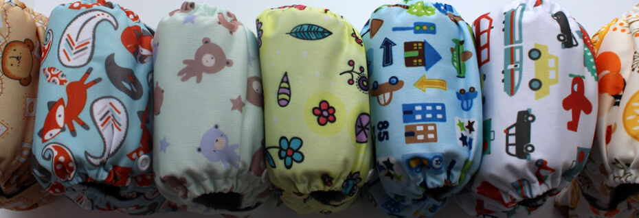 Многоразовые подгузники для новорожденных Трусишка Мини (бамбук-уголь)