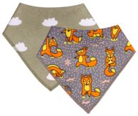 Набор слюнявчиков-бандан Лиса-йог и облака, 2 шт.