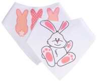 Набор слюнявчиков-бандан Зайчики на белом, 2 шт.
