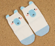 Носочки объемные Белый медведь / голубой