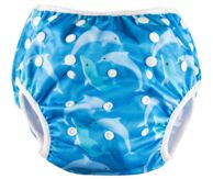 Подгузник для плавания Дельфины на синем