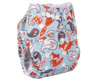 Трусишка Бортики Лисички на голубом (микрозамша)