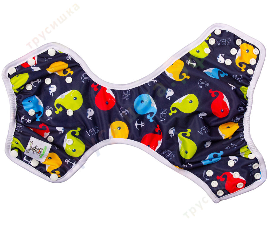 Бамбуковые трусики Цветные киты (классика)