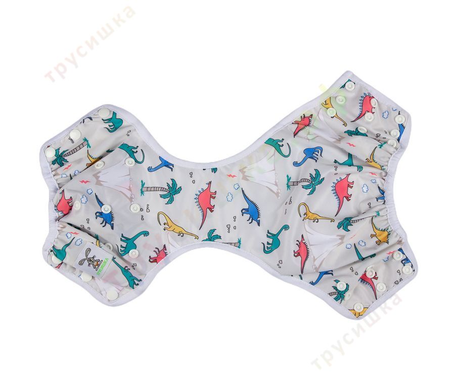 Бамбуковые трусики Динозавры на сером (классика)
