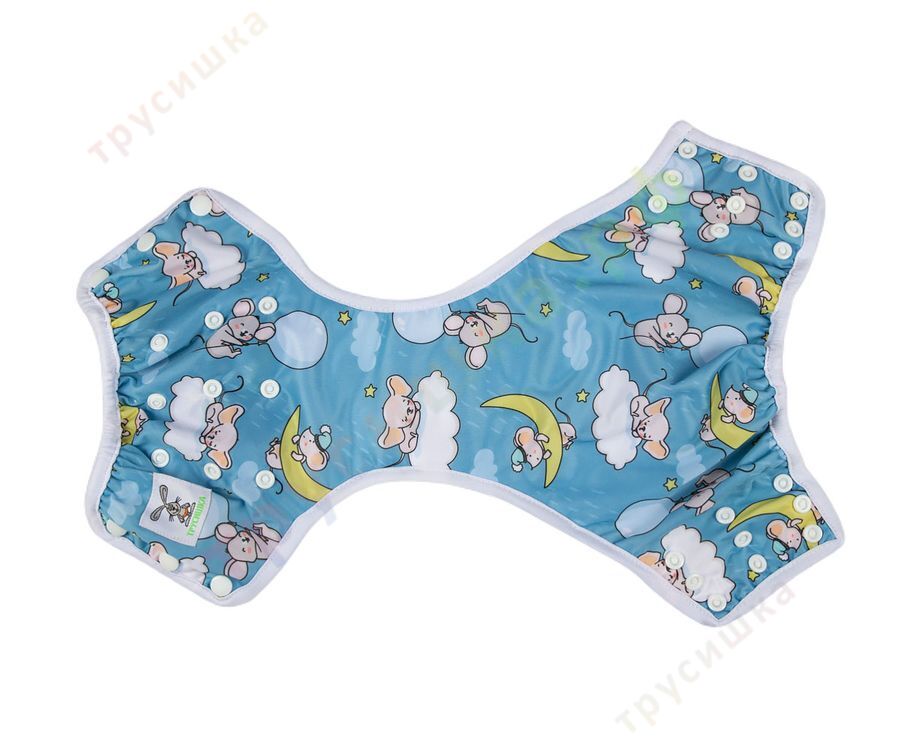 Бамбуковые трусики Мышонок на голубом (классика)