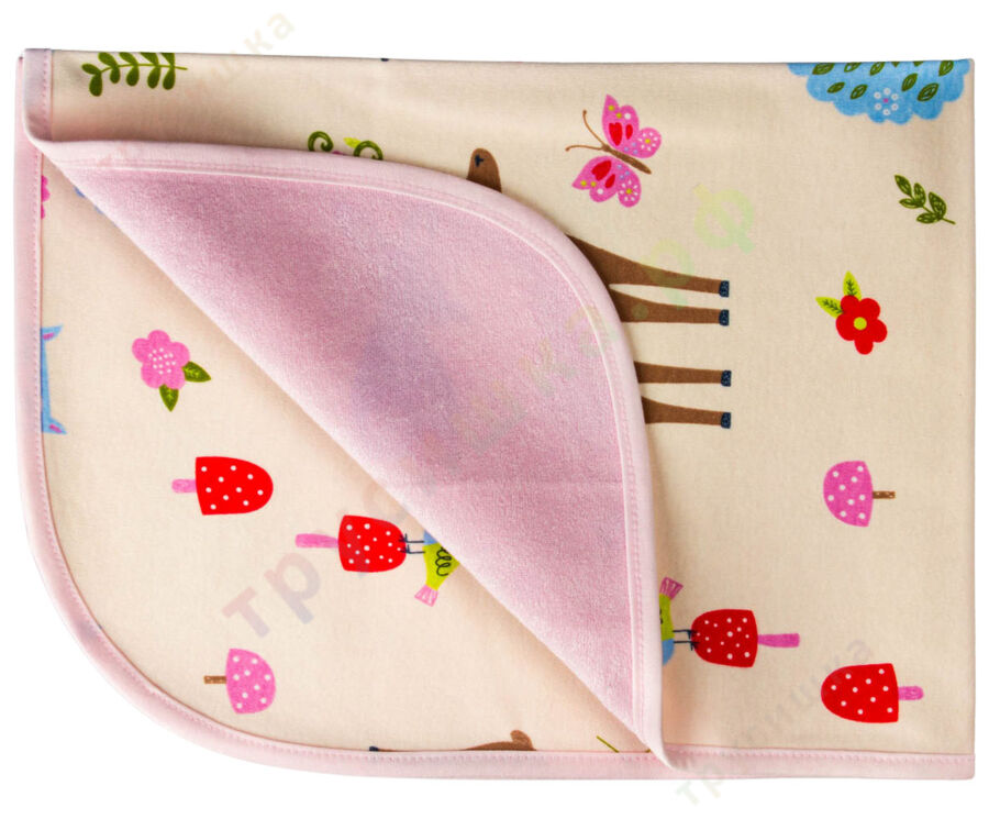 Двусторонняя непромокаемая пеленка Лесные звери (трикотаж)