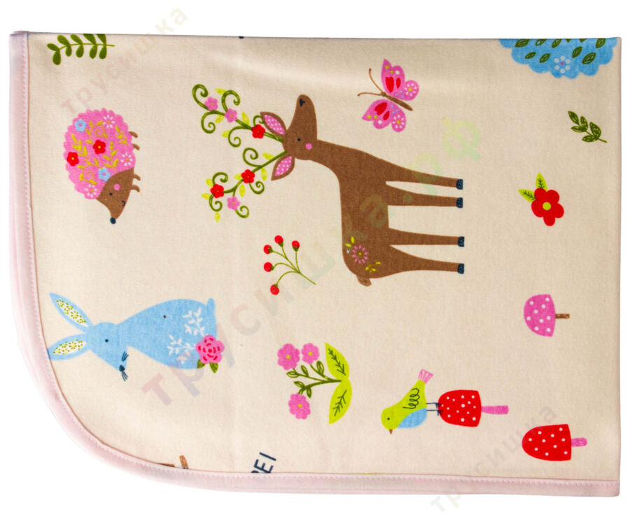 Двусторонняя непромокаемая пеленка Лесные звери (трикотаж)