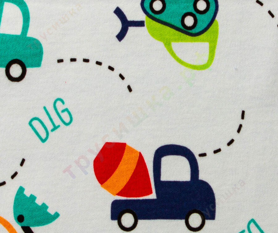 Двусторонняя непромокаемая пеленка Строительные машины (трикотаж)