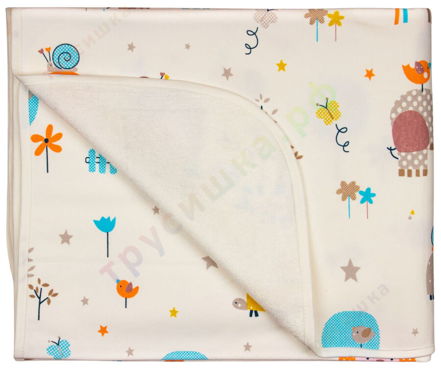 Двусторонняя непромокаемая пеленка Животный мир (трикотаж)
