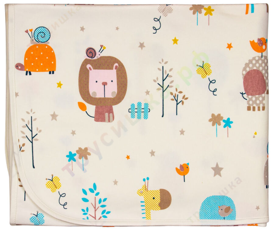 Двусторонняя непромокаемая пеленка Животный мир (трикотаж)