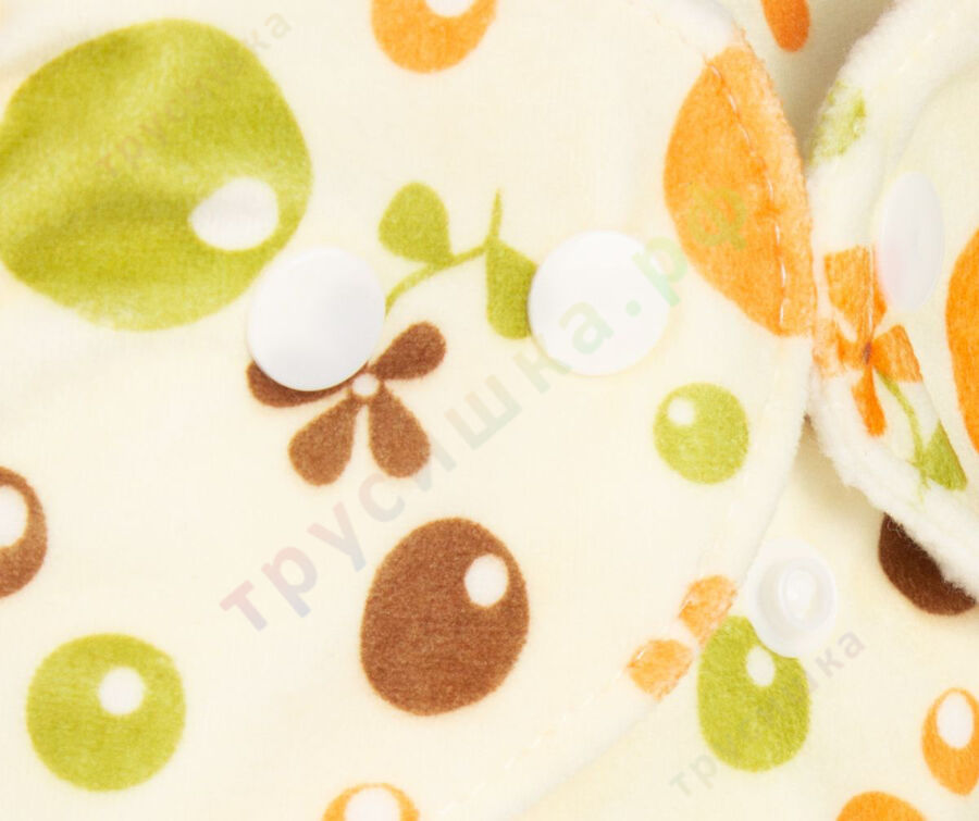 Ikawa Плюш (микрофлис) Оранжевые и коричневые цветы