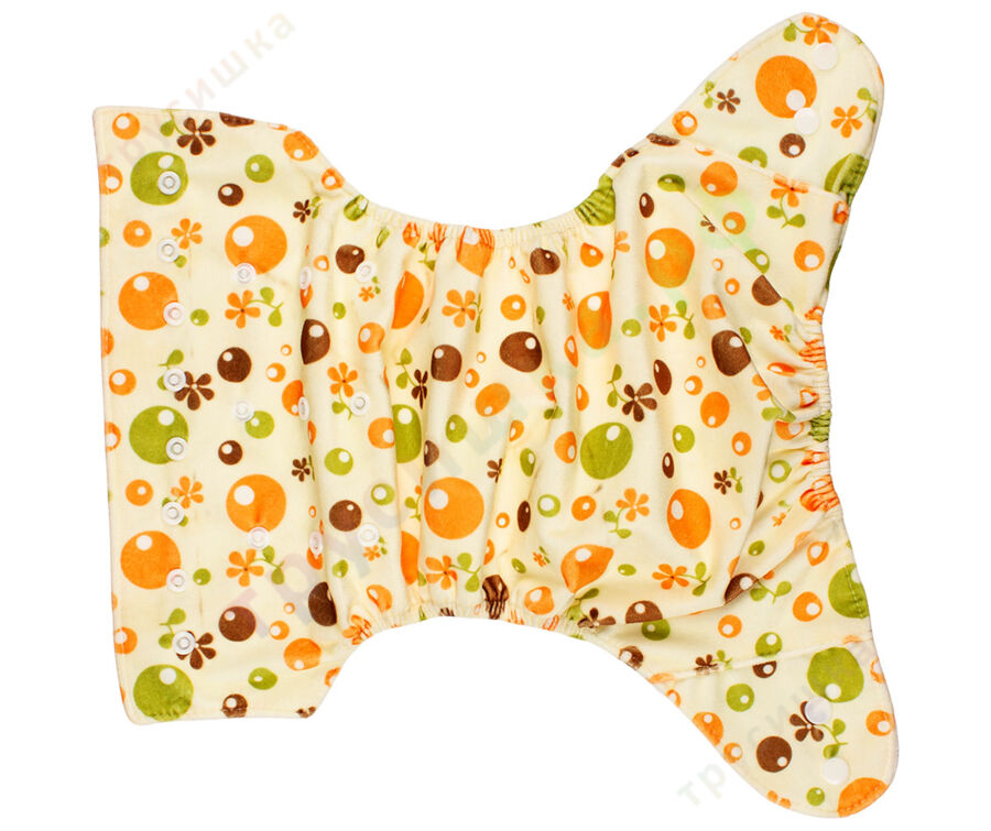 Ikawa Плюш (микрофлис) Оранжевые и коричневые цветы