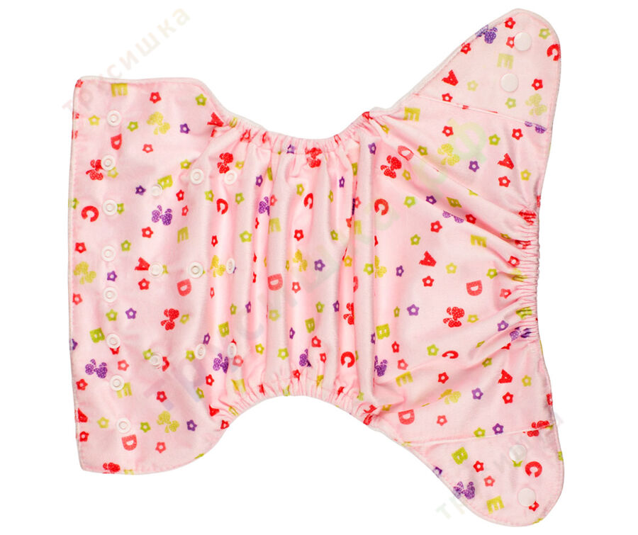 Ikawa Плюш (микрофлис) Розовые буквы