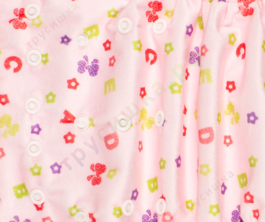 Ikawa Плюш (микрофлис) Розовые буквы