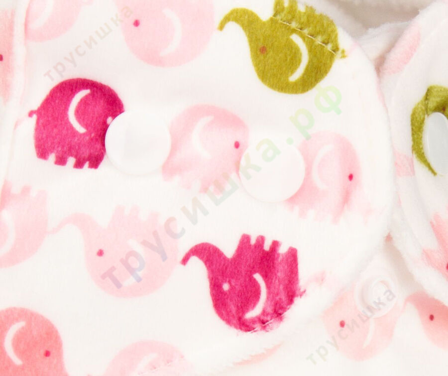 Ikawa Плюш (микрофлис) Розовые слоники