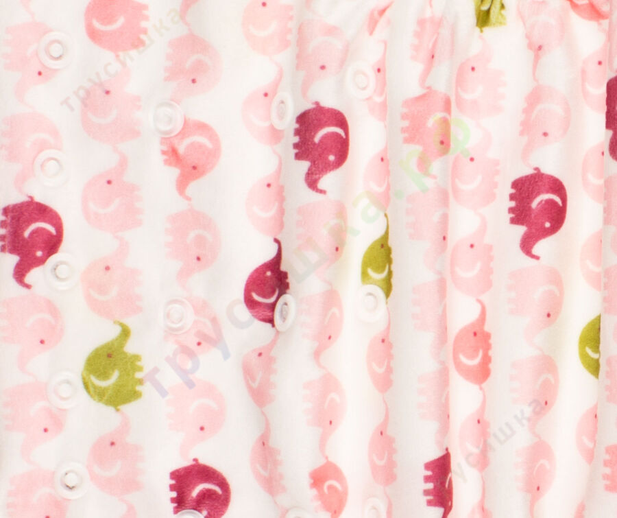 Ikawa Плюш (микрофлис) Розовые слоники