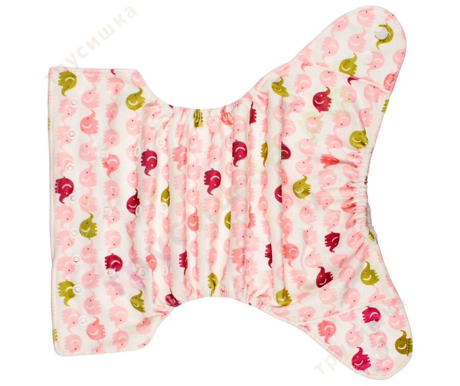 Ikawa Плюш (микрофлис) Розовые слоники