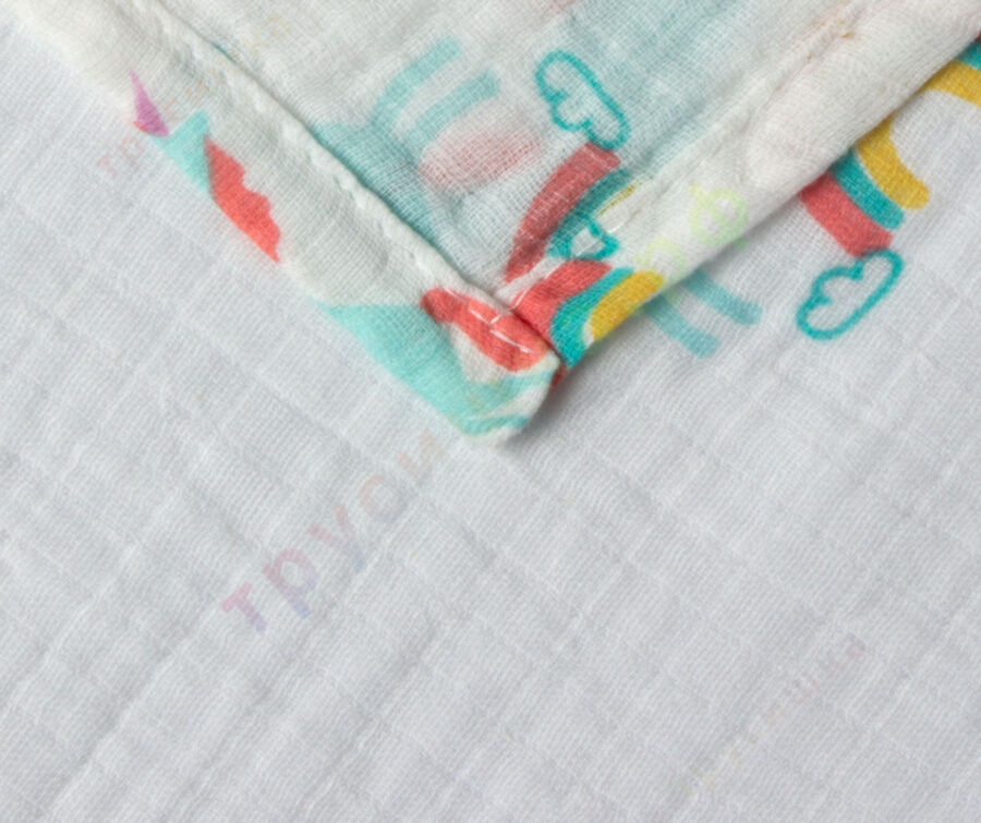 Муслиновая пеленка Голубой единорог (хлопок)