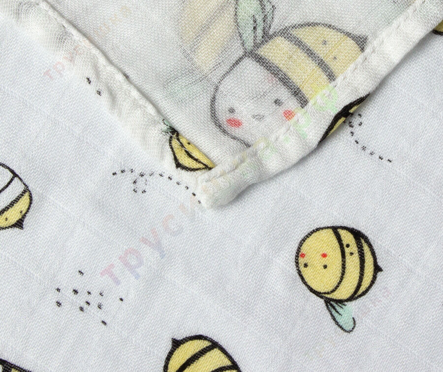 Муслиновая пеленка Полосатые пчелки (бамбук-хлопок)