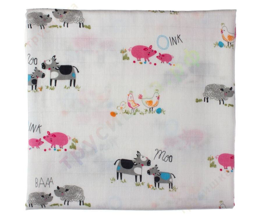 Муслиновая пеленка В деревне (бамбук-хлопок)