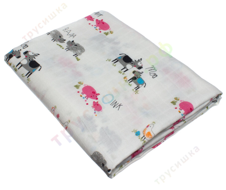 Муслиновая пеленка В деревне (бамбук-хлопок)