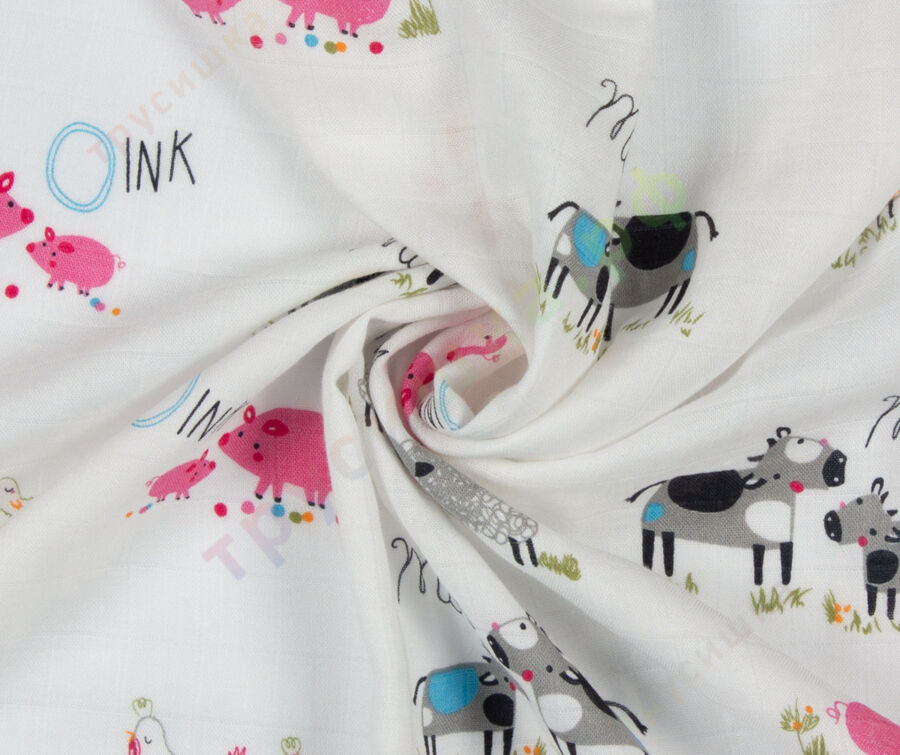 Муслиновая пеленка В деревне (бамбук-хлопок)