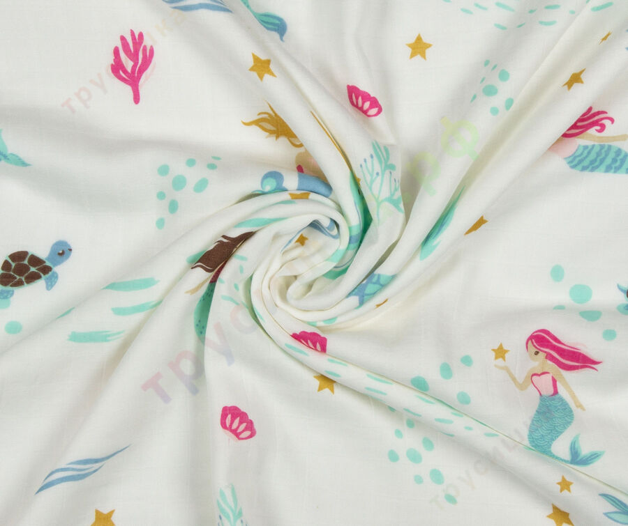Муслиновое одеяло Русалочка, бамбук-хлопок, 6 слоев
