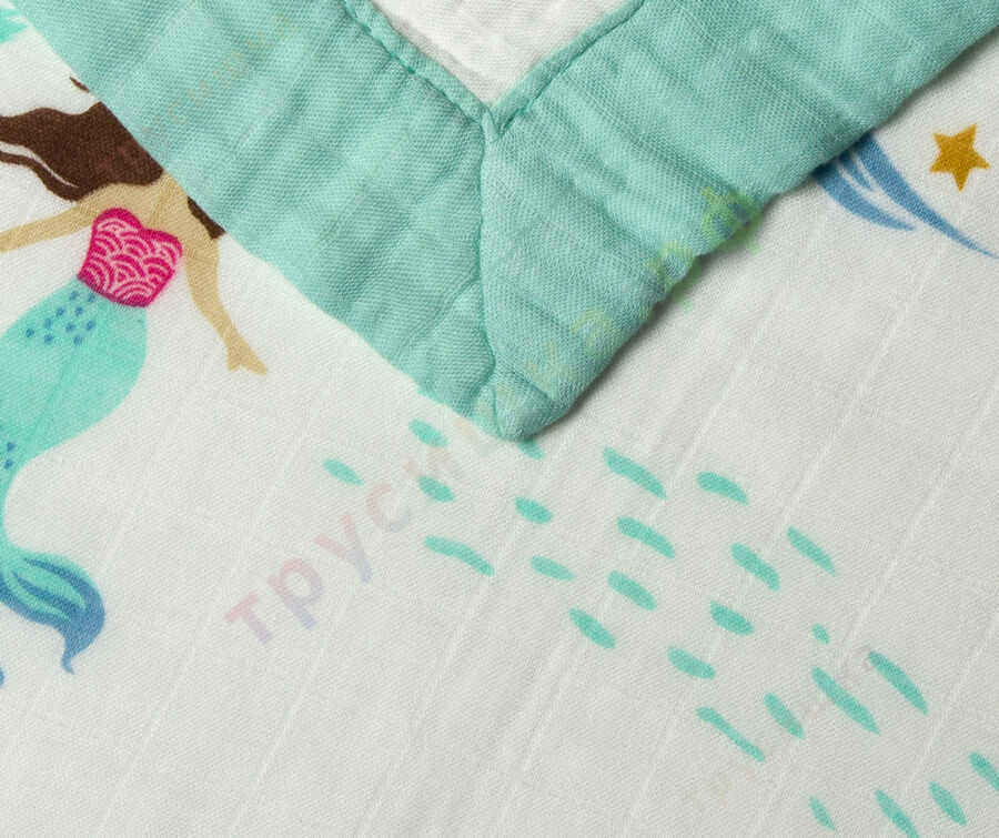 Муслиновое одеяло Русалочка, бамбук-хлопок, 6 слоев