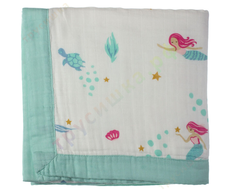 Муслиновое одеяло Русалочка, бамбук-хлопок, 6 слоев
