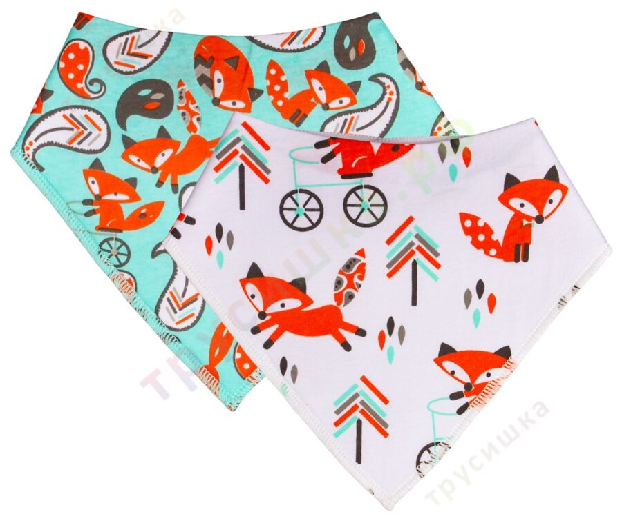 Набор слюнявчиков-бандан Лисички, 2 шт.