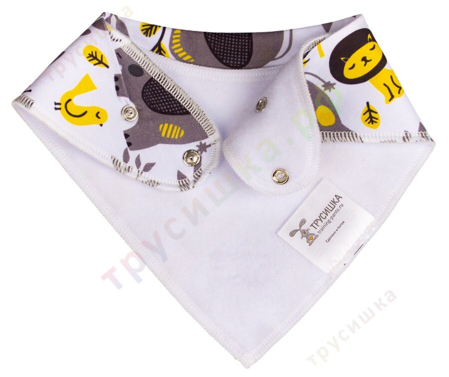 Набор слюнявчиков-бандан Слоны и Африка на желтом, 2 шт.