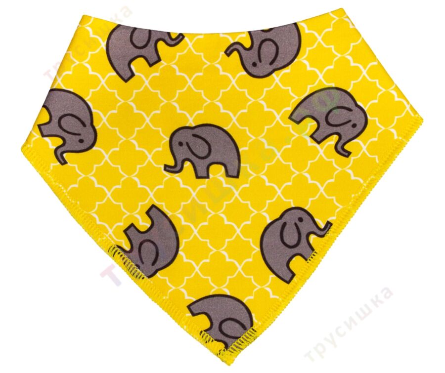 Набор слюнявчиков-бандан Слоны и Африка на желтом, 2 шт.