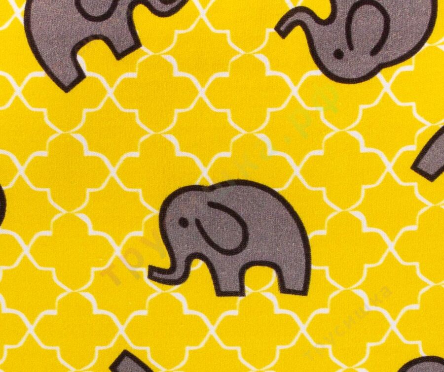 Набор слюнявчиков-бандан Слоны и Африка на желтом, 2 шт.