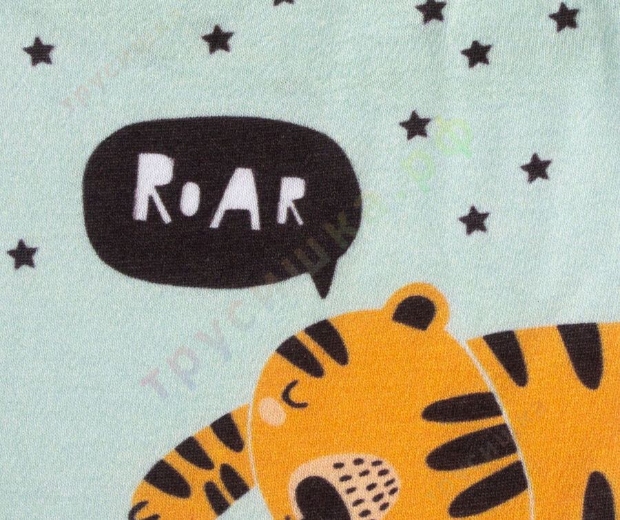 Набор слюнявчиков-бандан Тигры на мятном, 2 шт.