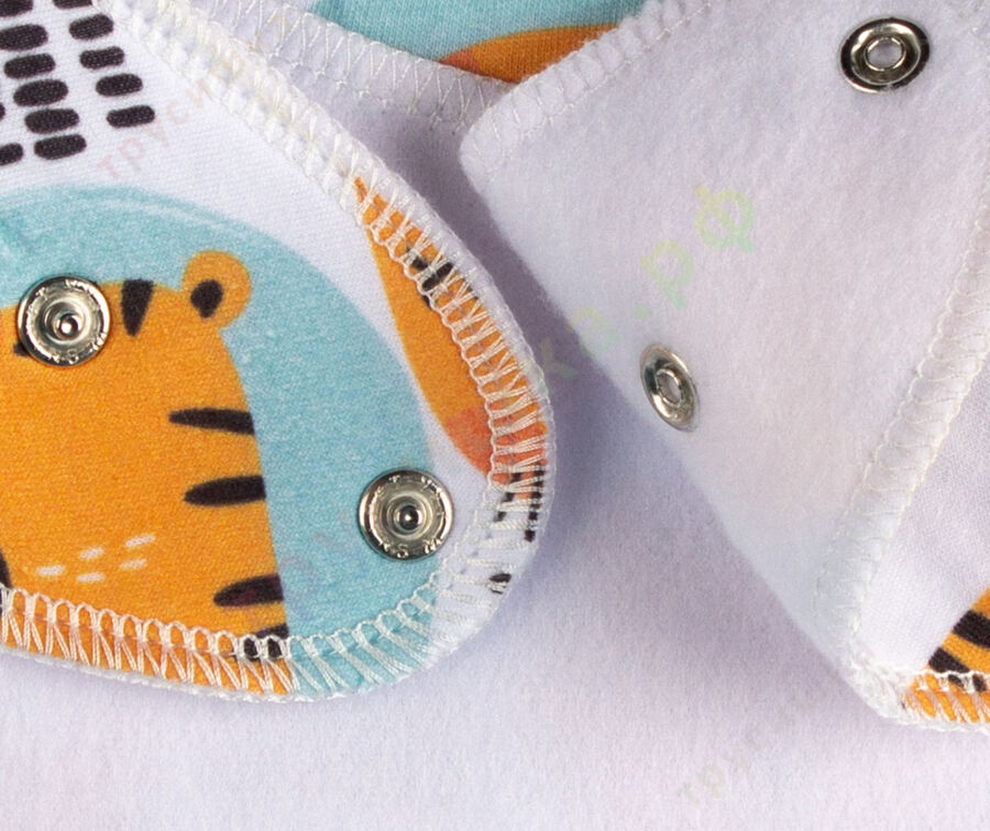 Набор слюнявчиков-бандан Тигры на мятном, 2 шт.