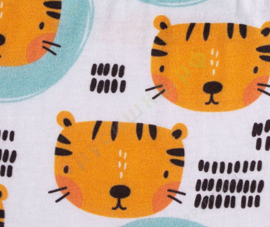 Набор слюнявчиков-бандан Тигры на мятном, 2 шт.