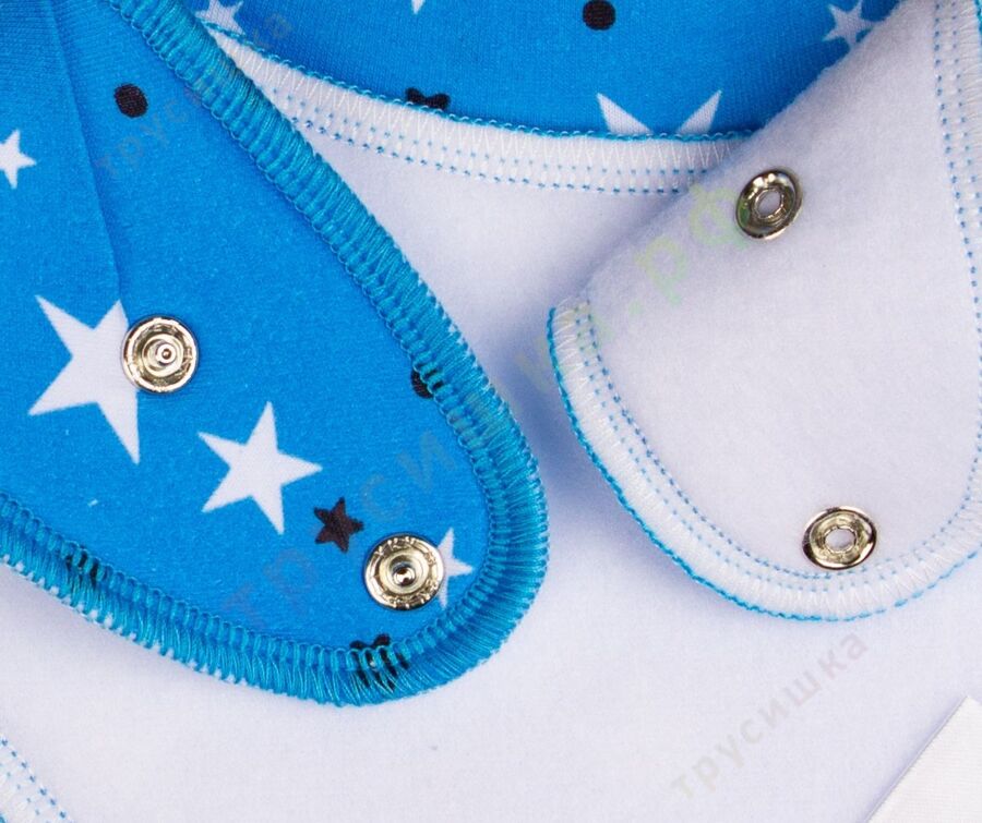 Набор слюнявчиков-бандан Звезды на голубом и белом, 2 шт.