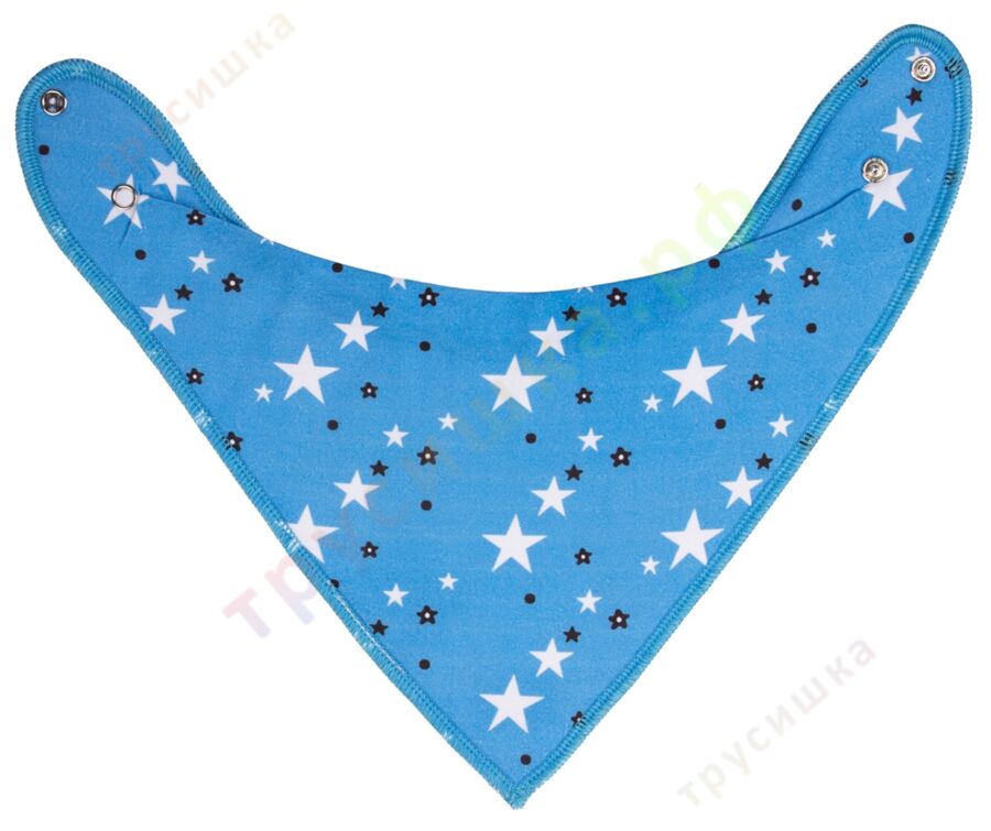 Набор слюнявчиков-бандан Звезды на голубом и белом, 2 шт.