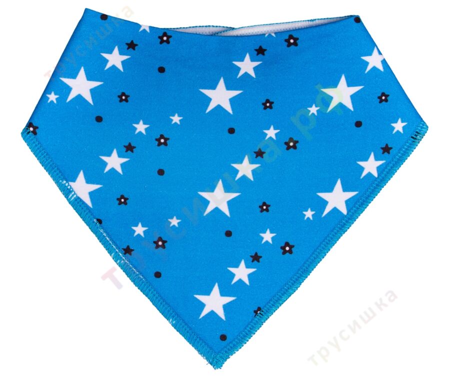 Набор слюнявчиков-бандан Звезды на голубом и белом, 2 шт.