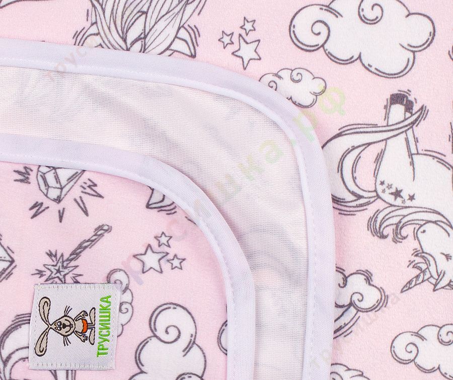 Непромокаемая пеленка Единорог на розовом 74*74