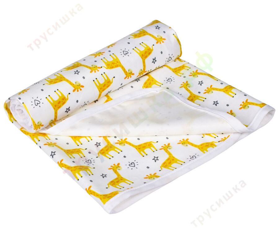 Непромокаемая пеленка Желтые жирафы 74*74