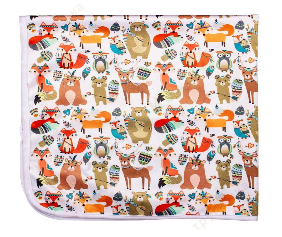 Непромокаемая пеленка Звери-индейцы 74*74