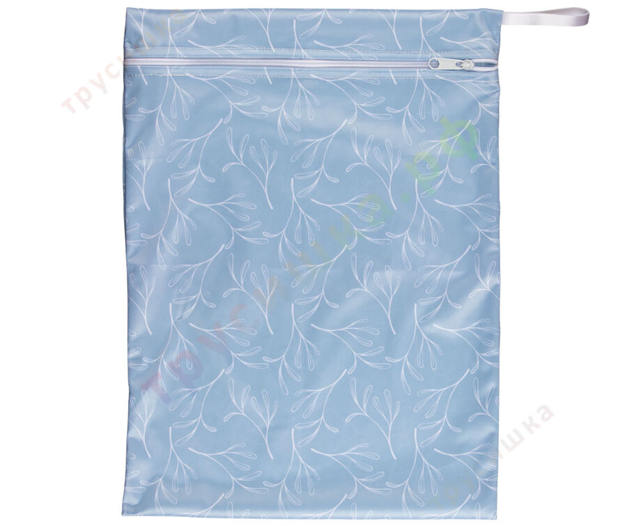 Непромокаемая сумочка Листья на голубом (классика)