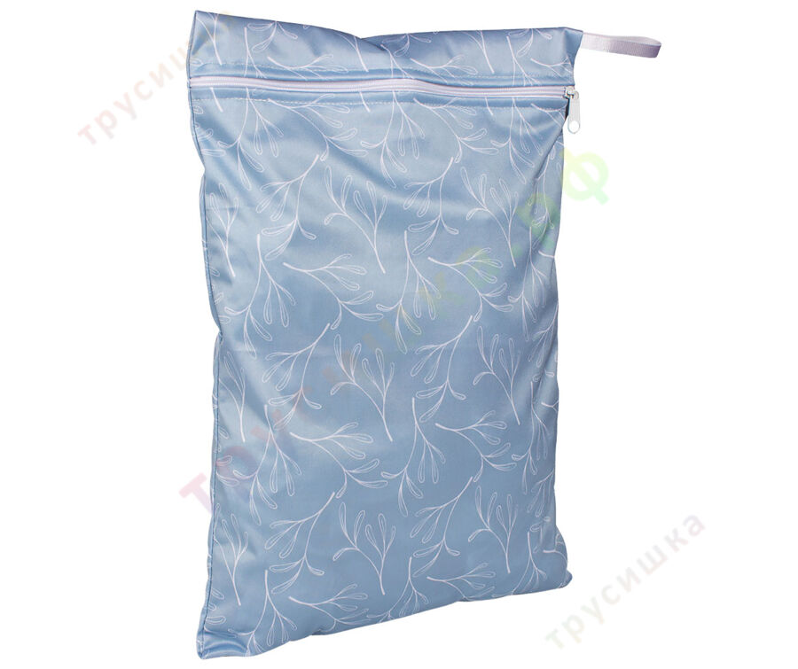 Непромокаемая сумочка Листья на голубом (классика)