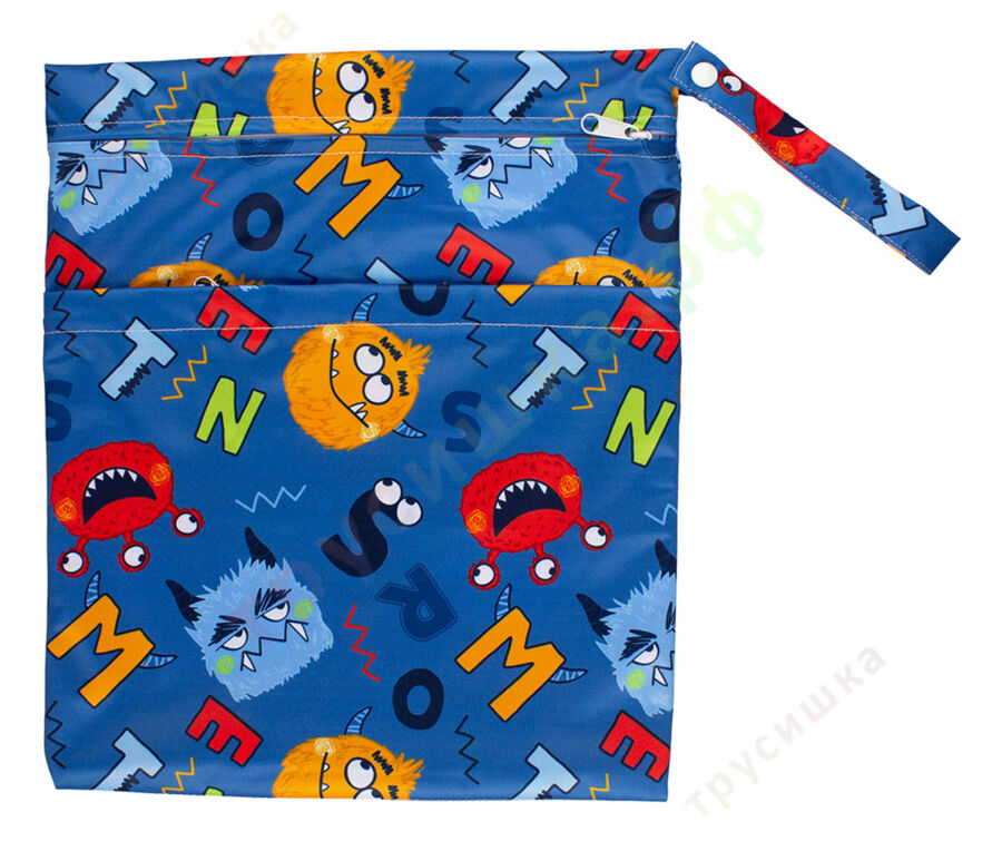 Непромокаемая сумочка Монстрики на синем