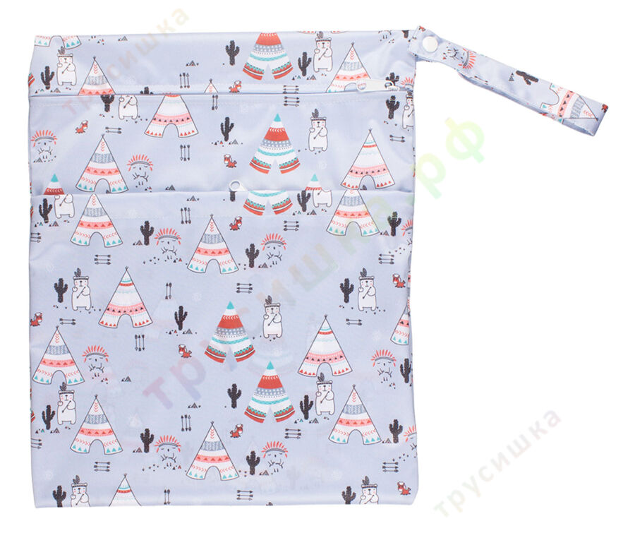 Непромокаемая сумочка Вигвамы на сером