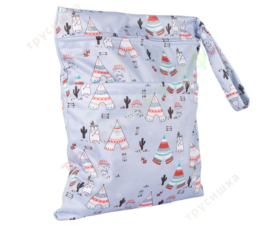 Непромокаемая сумочка Вигвамы на сером