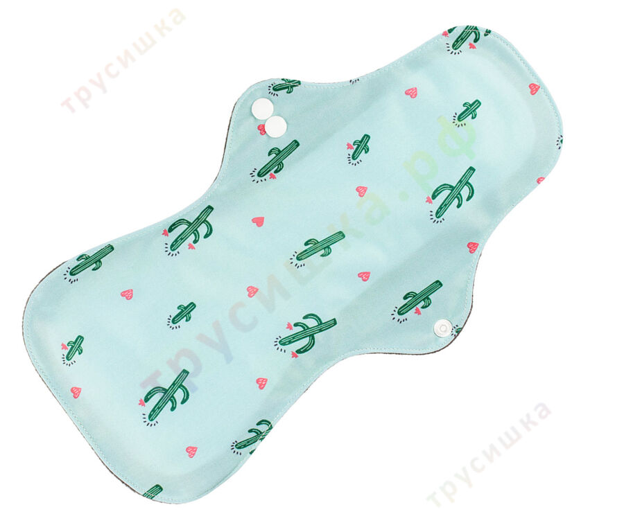 Ночные гигиенические прокладки (анатомическая форма) Кактусы на мятном