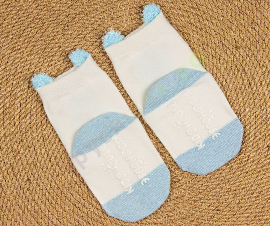 Носочки объемные Белый медведь / голубой