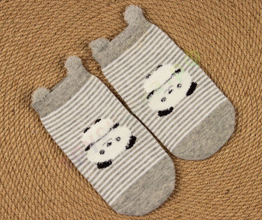 Носочки объемные Панда на сером